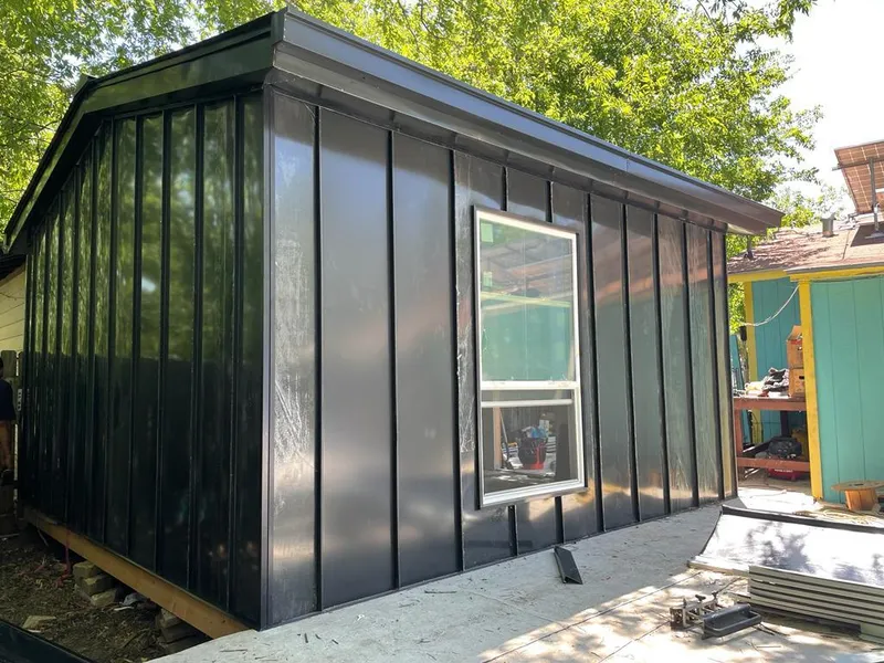 Black standing seam metal wall panels for Metal Roof Installation in Shiloh